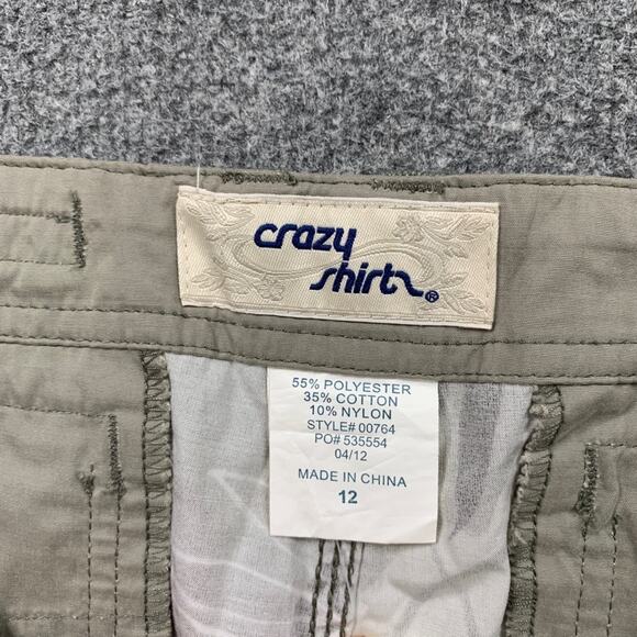 Crazy Shirts Shorts Womens 12 Rainforest Noa Cargo Pockets 4 Inch Surf Hawaiian - Picture 8 of 11